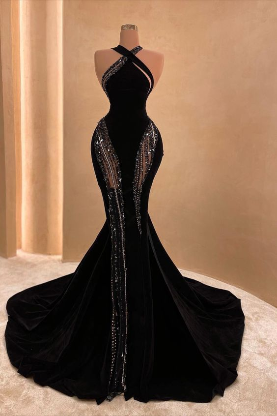 sexy black formal dress